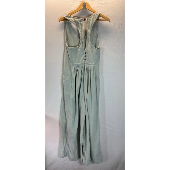 Free People Next Level Jumpsuit Sage Green Cotton Boho Small Wide Leg Sz S - Picture 4 of 16